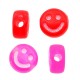 Acrylic Bead Flat Round Smile Face 7mm/4mm (Ø1mm)