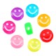 Acrylic Bead Flat Round Smile Face 10mm/5mm (Ø2mm)