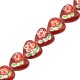 Γυάλινη Χάντρα Καρδιά Λουλούδι 15x25mm (20τμχ) (Ø2mm)