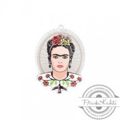 Plexi Acrylic Pendant Oval Frida Kahlo 37x47mm