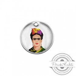 Brass Charm Round Frida Kahlo 20mm