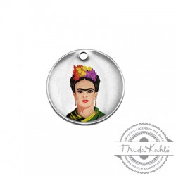 Ciondolo in Metallo Ottone Rotondo Frida Kahlo 20mm