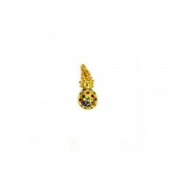 Breloque en Laiton et Zircon Ananas 6 x 10 mm