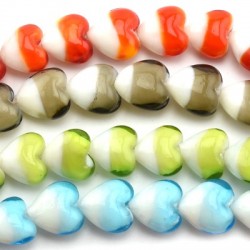 Murano Style Glass Bead Heart 20mm (~20pcs)