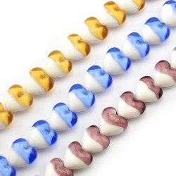 Murano Style Glass Bead Heart 16mm (~25pcs)
