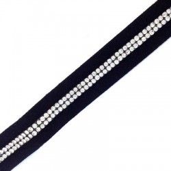 Cordón de Antelina 15mm con Strass 2mm (~95-100cm/paquete)