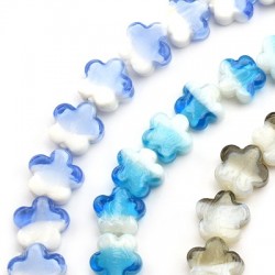 Murano Style Glass Bead Flower 7x16mm (25pcs) Ø2mm