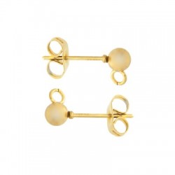 Orecchino a Perno in Acciaio Inossidabile 15x7mm con Pallina 4mm