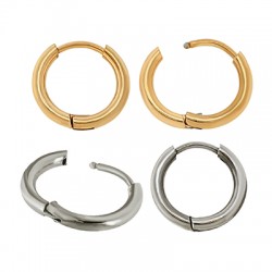 Stainless Steel 304 Earrings Hoop 22-18mm/2mm