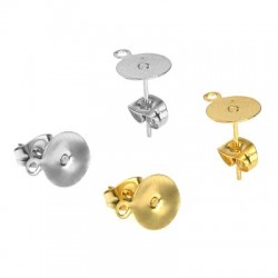Stainless Steel 304 Βάση Σκουλαρίκι 8mm