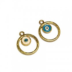 Charm rond en Zamak avec Œillet Émaillé 20 mm