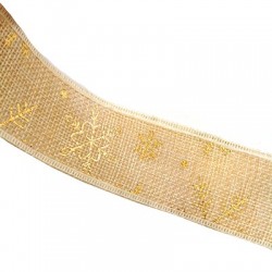 Ruban de Chanvre de Noël avec Flocon de Neige 38 mm (~9.5 Yards/Bobine)