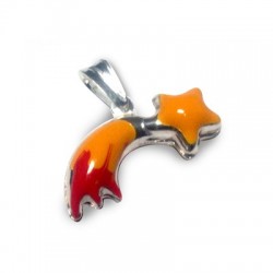 Charm Étoile en Argent 925 Émaillé 20 x 10 mm
