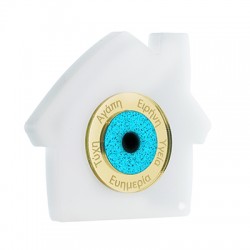 Plexi Acrylic Lucky Deco House w/ Evil Eye & Wishes 89x79mm