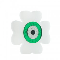 Plexi Acrylic Lucky Deco Clover w/ Evil Eye & Wishes 80mm
