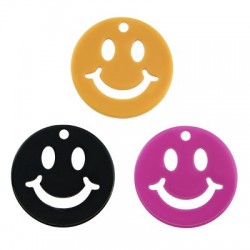 Plexi Acrylic Pendant Round Smile Face 25mm