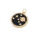 Breloque Ronde en Laiton Émaillé Planètes et Zircon 18 mm