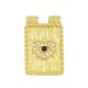 Zircon Brass Charm Tag Heart with Evil Eye 13x18mm