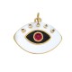 Pendente in Metallo Ottone Occhio Smaltato con Zirconi 31x22mm