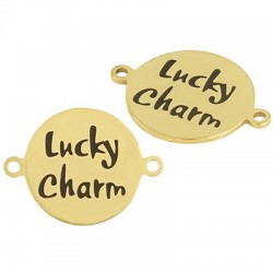 Stainless Steel 304 Στοιχείο "Lucky Charm"Γούρι Μακραμέ 16mm