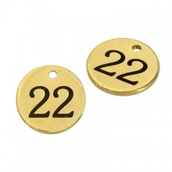 Stainless Steel 304 Lucky Charm Round "22" 12mm