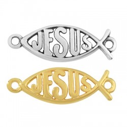 Connettore in Metallo Zama Pesce "JESUS" 27x10mm