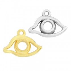 Zamak Charm Evil Eye 19x12mm