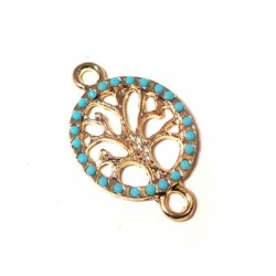 Conector de Metal Zamak Árbol de la Vida con Strass 18,7mm