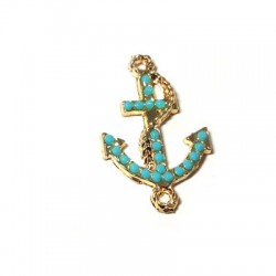 Connettore in Zama Ancora con Strass 17x19mm