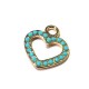 Ciondolo Metallo in Zama Cuore con Strass 15x14mm