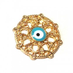 Enameled Zamak Charm Evil Eye 18.5mm