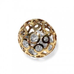 Steel Charm Ball with Stone 16mm