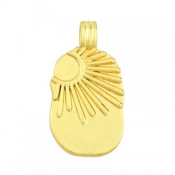 Brass Charm Tag Sun 19x12mm