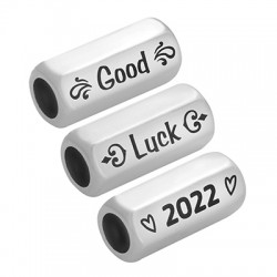 Tubo in Metallo Ottone Esagonale "Luck 2022" 8x19mm (Ø5mm)
