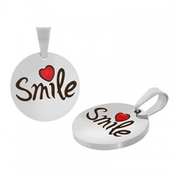 Stainless Steel 304 Round "Smile" w/ Enamel 15mm (Ø1.2mm)