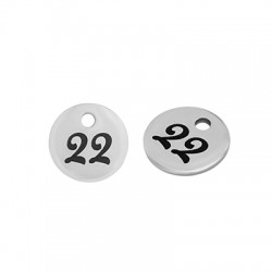 Stainless Steel 304 Lucky Charm Round "22"8mm