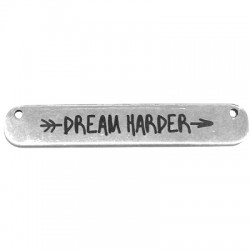 Brass Tag with Engraved Dream Harder 35x6mm (Ø 1.2mm)