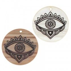 Plexi Acrylic Pendant Round Evil Eye 35mm