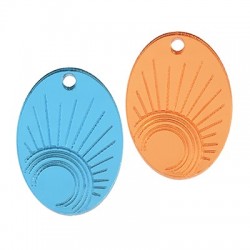 Pendente in Plexi Acrilico Ovale con Sole 21x29mm