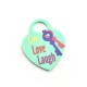 Plexi Acrylic Pendant Heart Padlock "Live Love Laugh"32x40mm