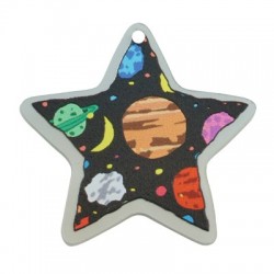 Plexi Acrylic Pendant Star Space 44x42mm