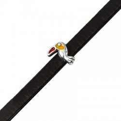 Enameled Zamak Slider Tukan 7x9mm Ø5.2x2.2mm