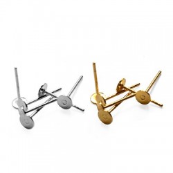 Brass Earring Pin 4mm (12mm long)