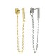 Pendiente de Metal Laton Cadena con Barra 12mm y Circonitas