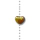 Ceramic Slider Heart Bead w/ Colorful Enamel 13x9mm (Ø3mm)
