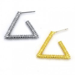 Brass Earring Triangle 29x25mm