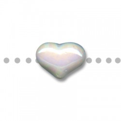 Ceramic Slider Heart Bead w/ Enamel 21x15mm (Ø3mm)