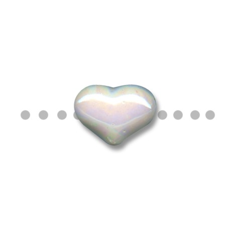 Enamel-Glazed One Color Ceramic Slider Heart 21x15mm (Ø 3mm)