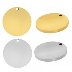 Stainless Steel 304 Charm Round 15mm/1.5mm Ø1.2mm