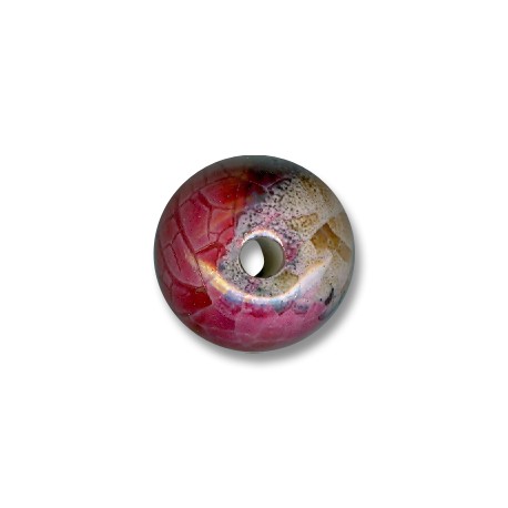 Enamel-Glazed Multi Color Ceramic Bead 22mm (Ø 4.5mm)